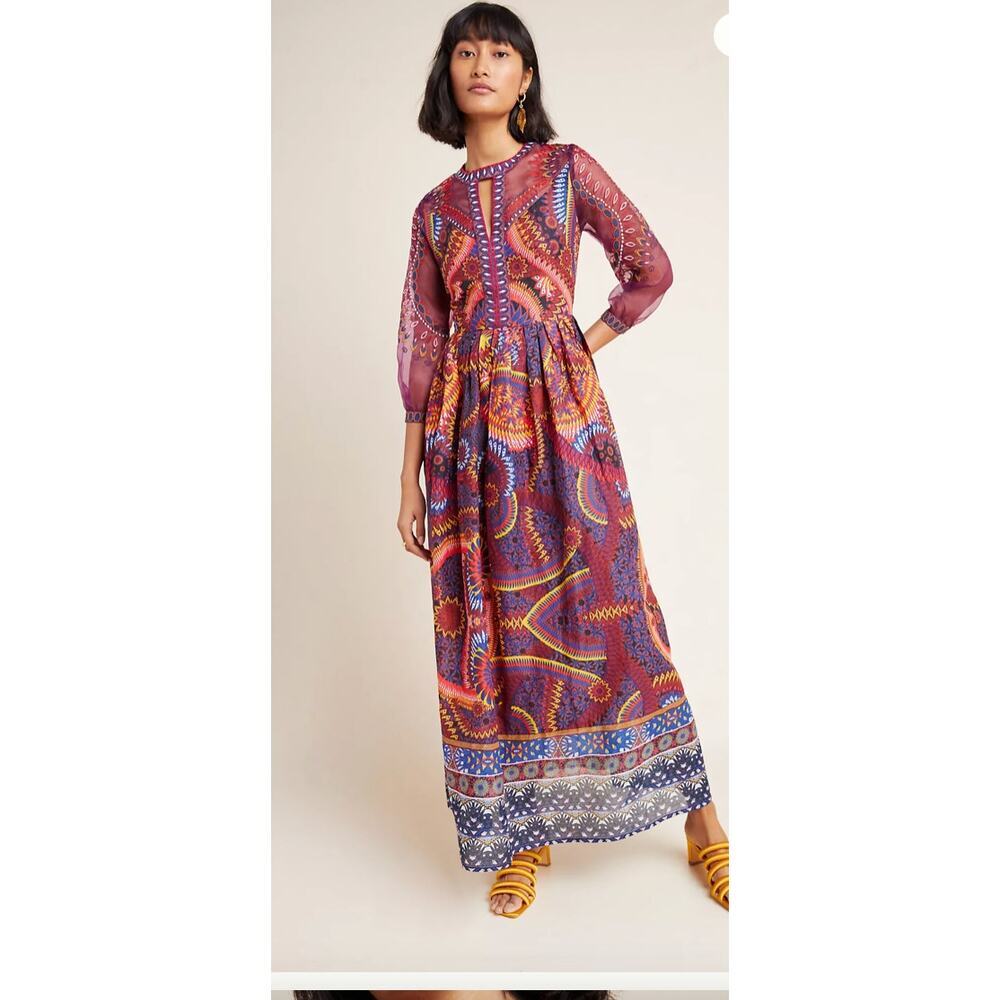 Anthropologie Maren Embroidered Maxi Dress Size 16W NWT